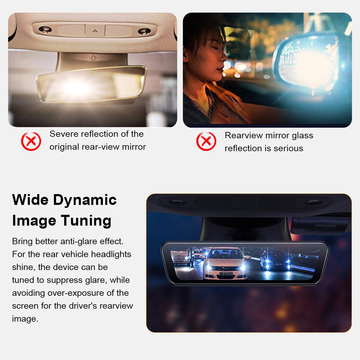 8.9" HD Streaming Rear View Mirror Camera for Tesla Model 3 & Y – 170° Wide Angle